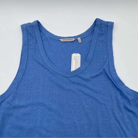 NWT Soft Surroundings Bailey Maxi Dress Blue Bonnet Pockets XL 100% Cotton - Picture 13 of 15